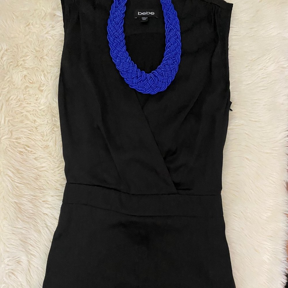 BEBE black silk romper